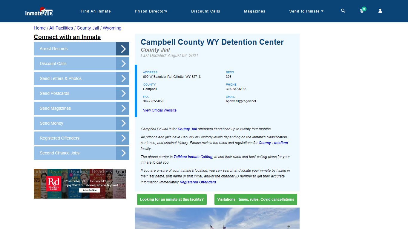 Campbell County WY Detention Center - Inmate Locator - Gillette, WY